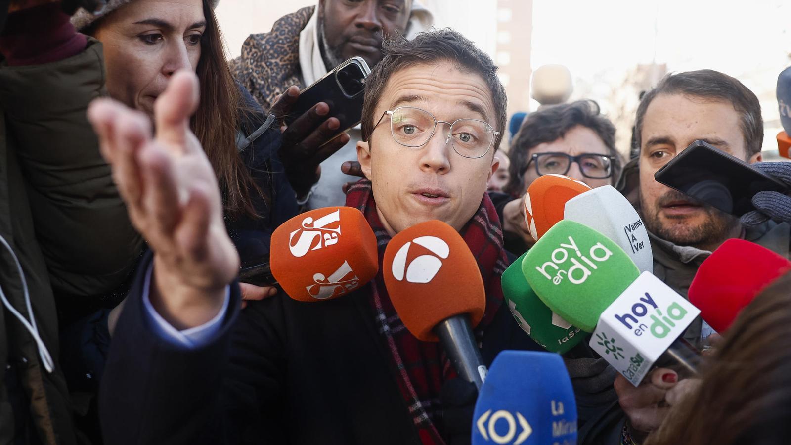 L'exportaveu de Sumar al Congrés, Íñigo Errejón, a l'entrada als jutjats per declarar com a investigat per agressió sexual