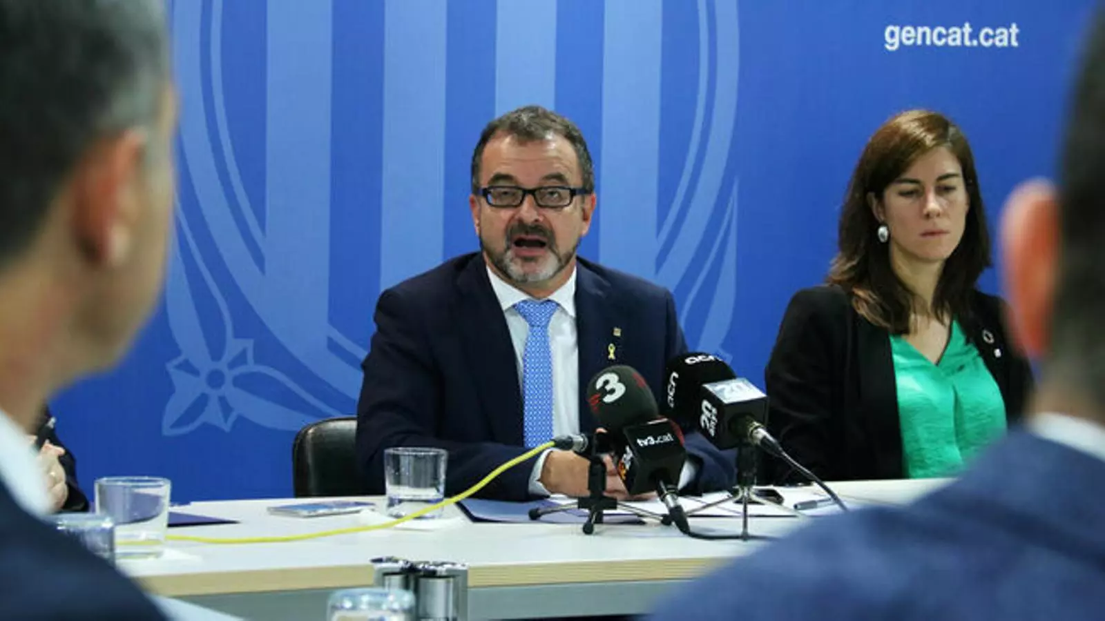 El conseller d'Acció Exterior, Alfred Bosch, en una trobada amb delegats del Govern a l'Exterior