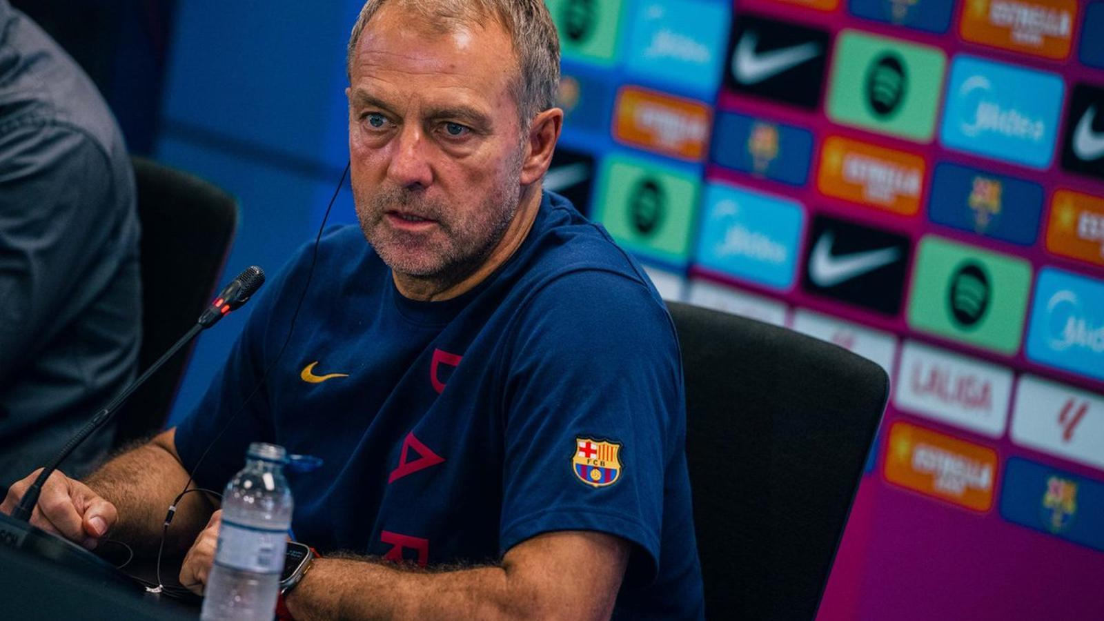 Hansi Flick, in press conference at Barça's Sports City