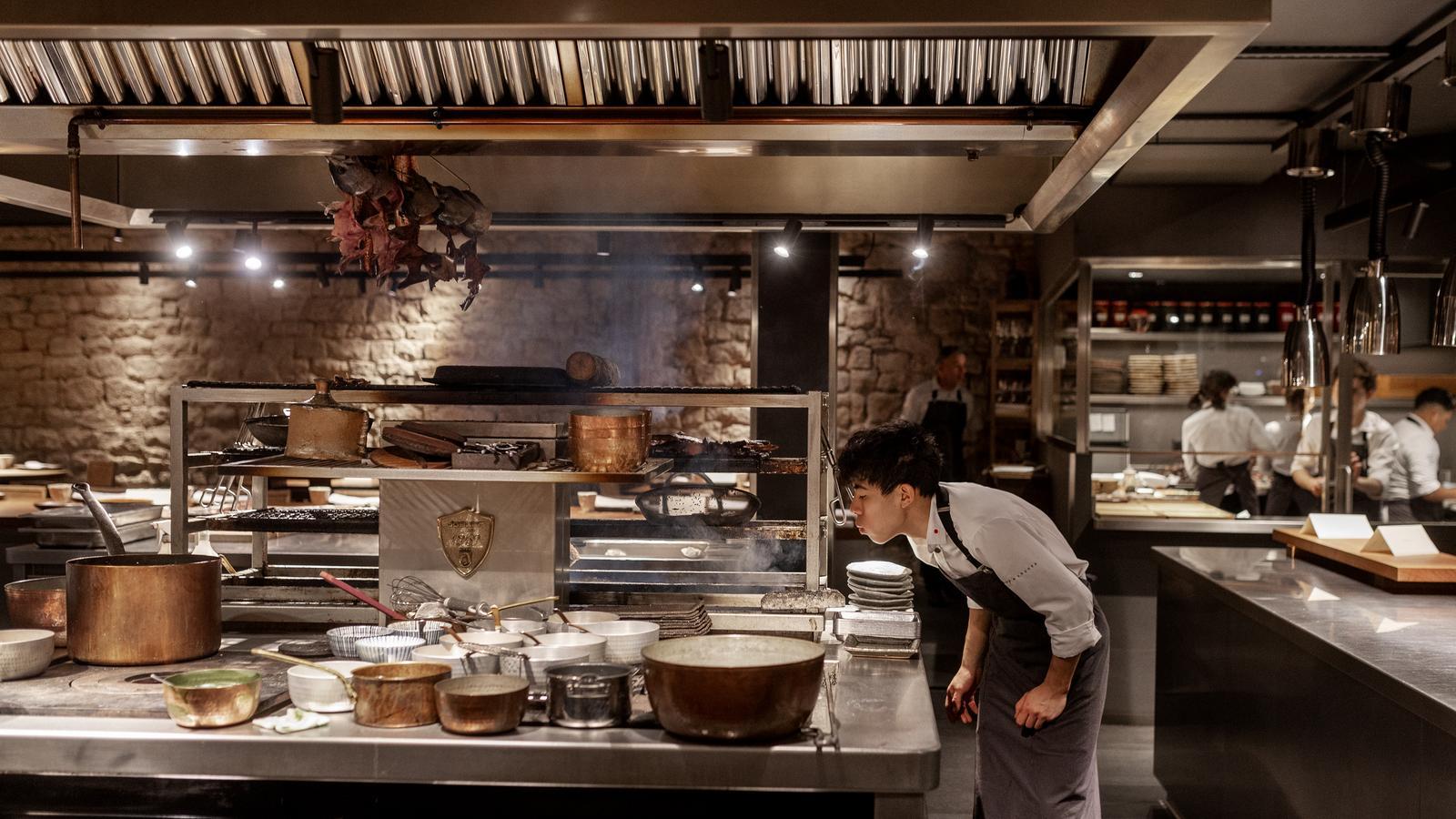 The kitchen of a restaurant.
