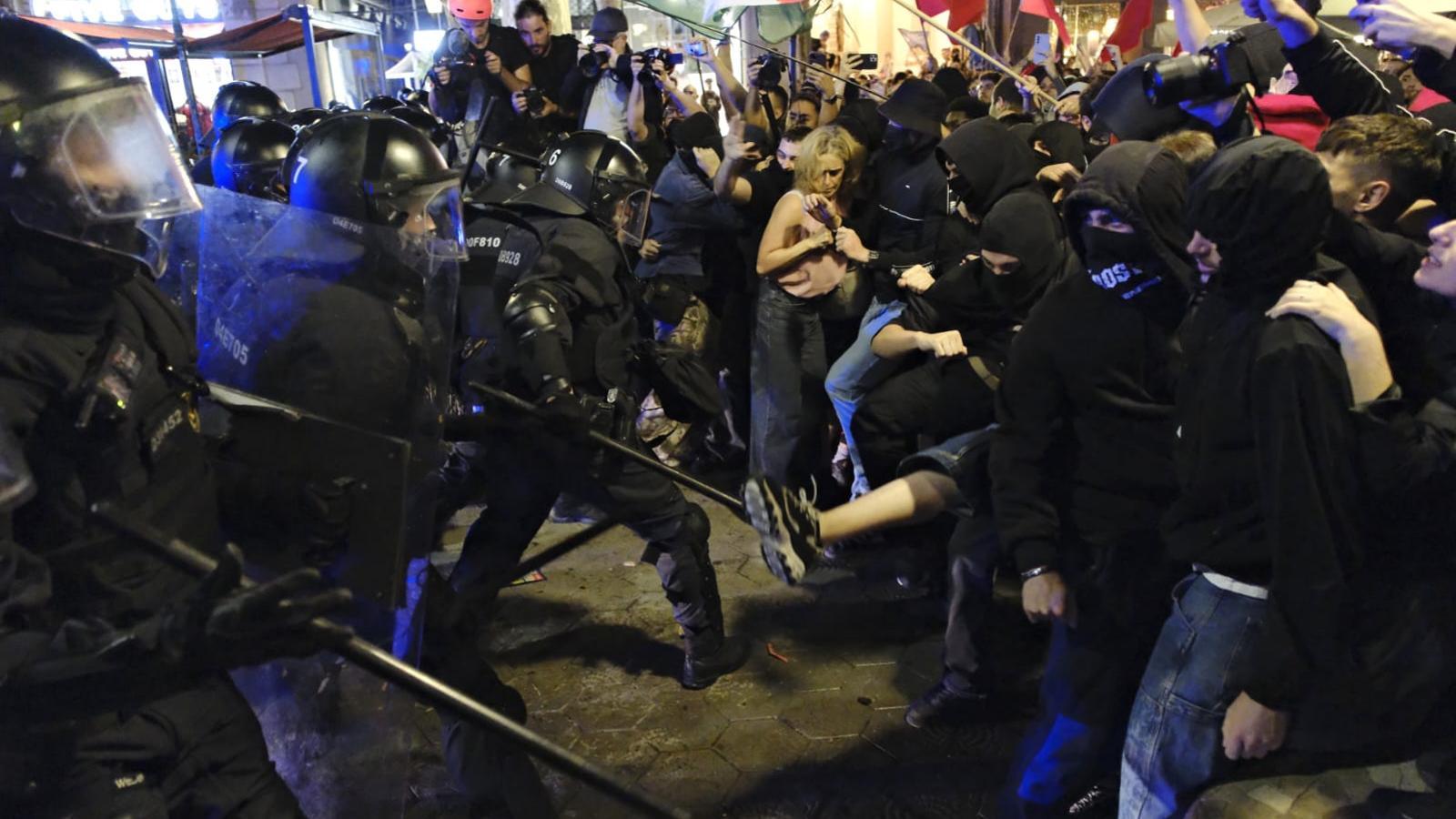 Incidents during the Tenants' Union demonstration in Barcelona.