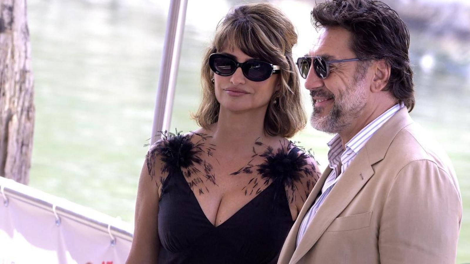 Penélope Cruz and Javier Bardem in Venice, for the presentation of the film 'Bunker'.