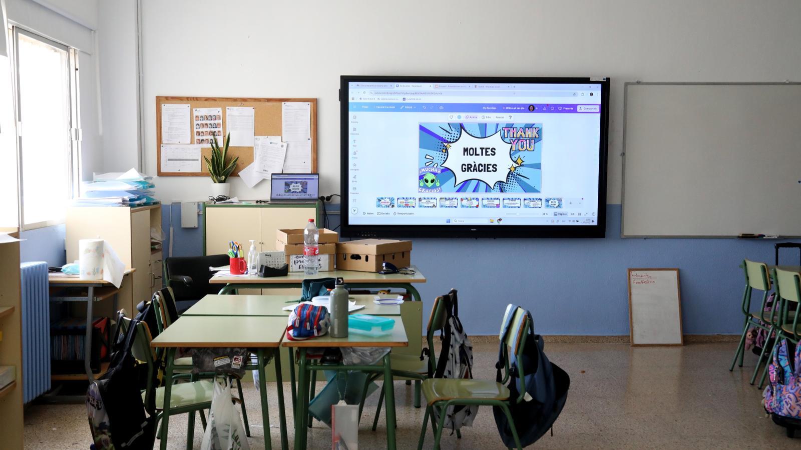Una aula del CEIP Aina Moll, de Palma.