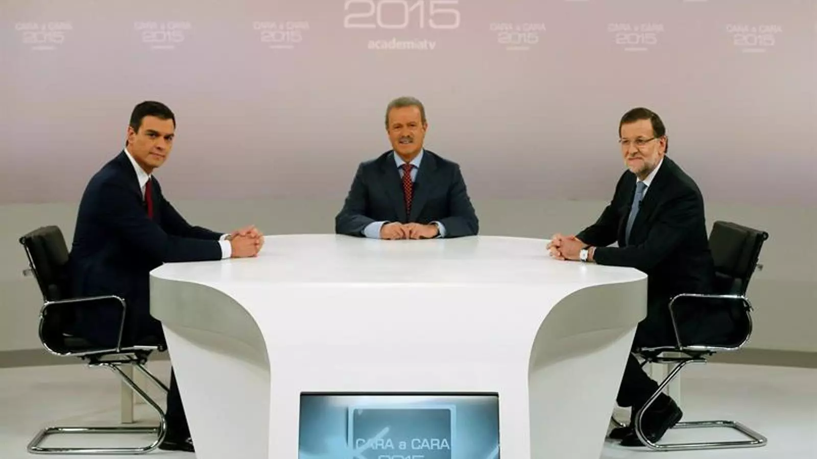 Mariano Rajoy i Pedro Sánchez al cara a cara organitzat per l'Acadèmia de Televisió / EFE