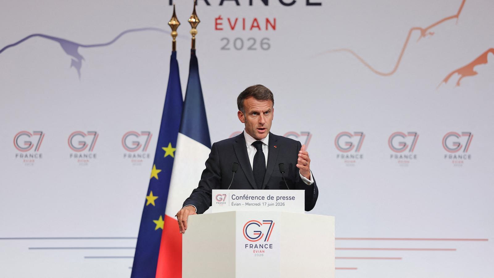 El presidente francés, Emmanuel Macron, en la cumbre del G7 en Évian.