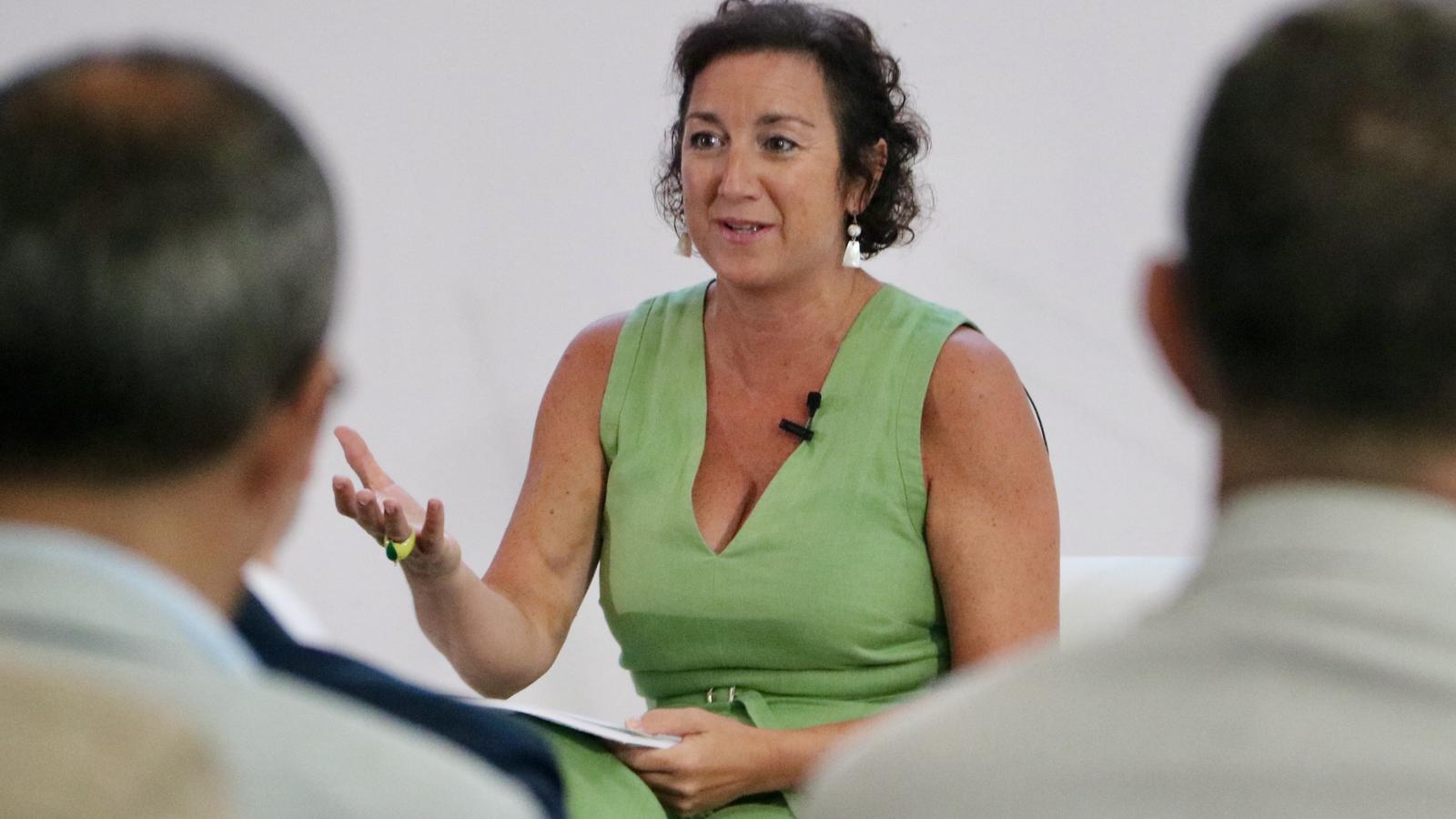 La consejera de Economía y Finanzas, Alícia Romero, en el acto 'Dos años construyendo futuro, un debate desde el Maresme sobre la Cataluña que avanza'.