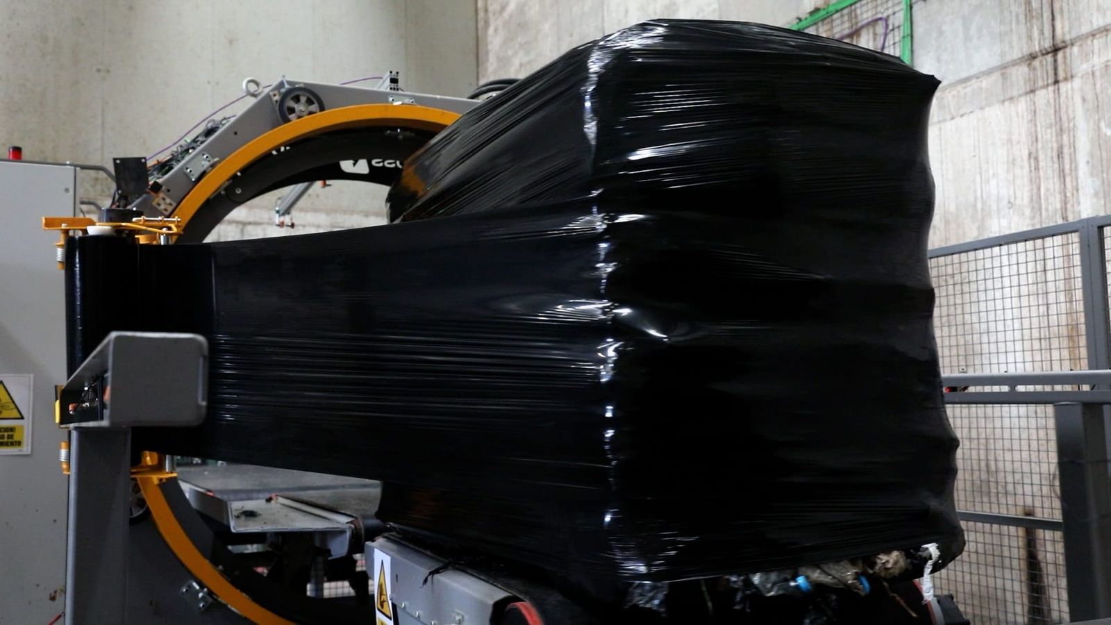 Manure packaged for its transport.