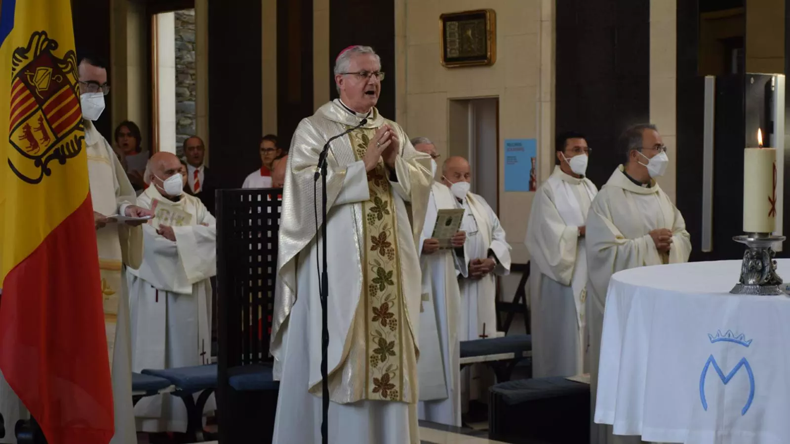 Un instant de la missa de Meritxell.