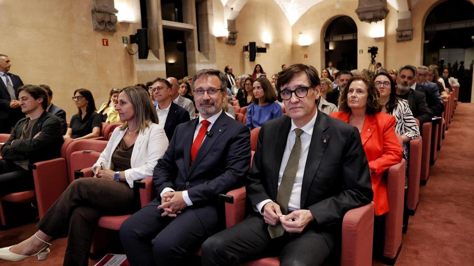 President Salvador Illa and counselor Francesc Xavier Vila at the balance event of the National Pact.