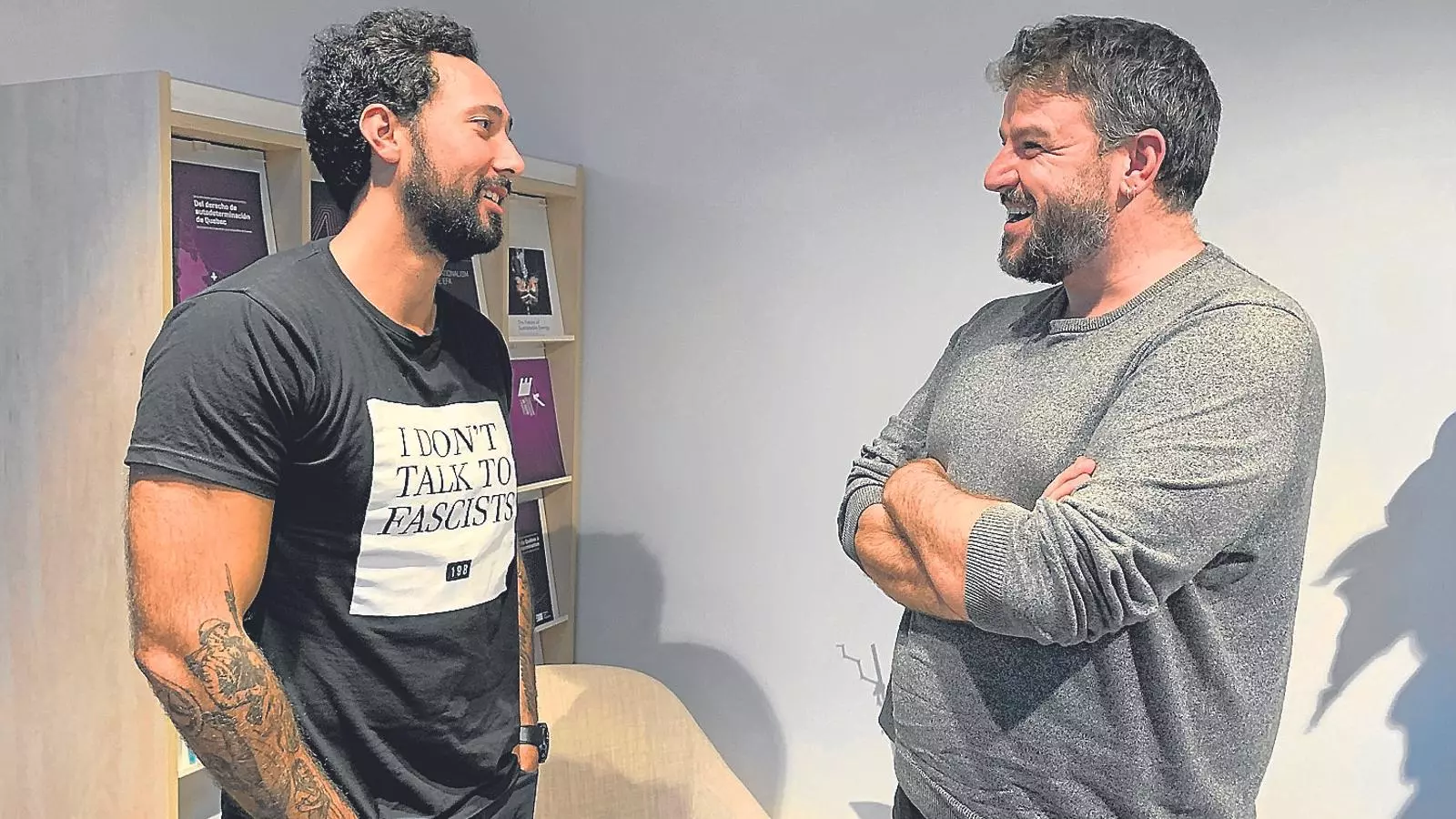 Valtònyc i el coordinador de MÉS per Mallorca, Lluís Apesteguia.