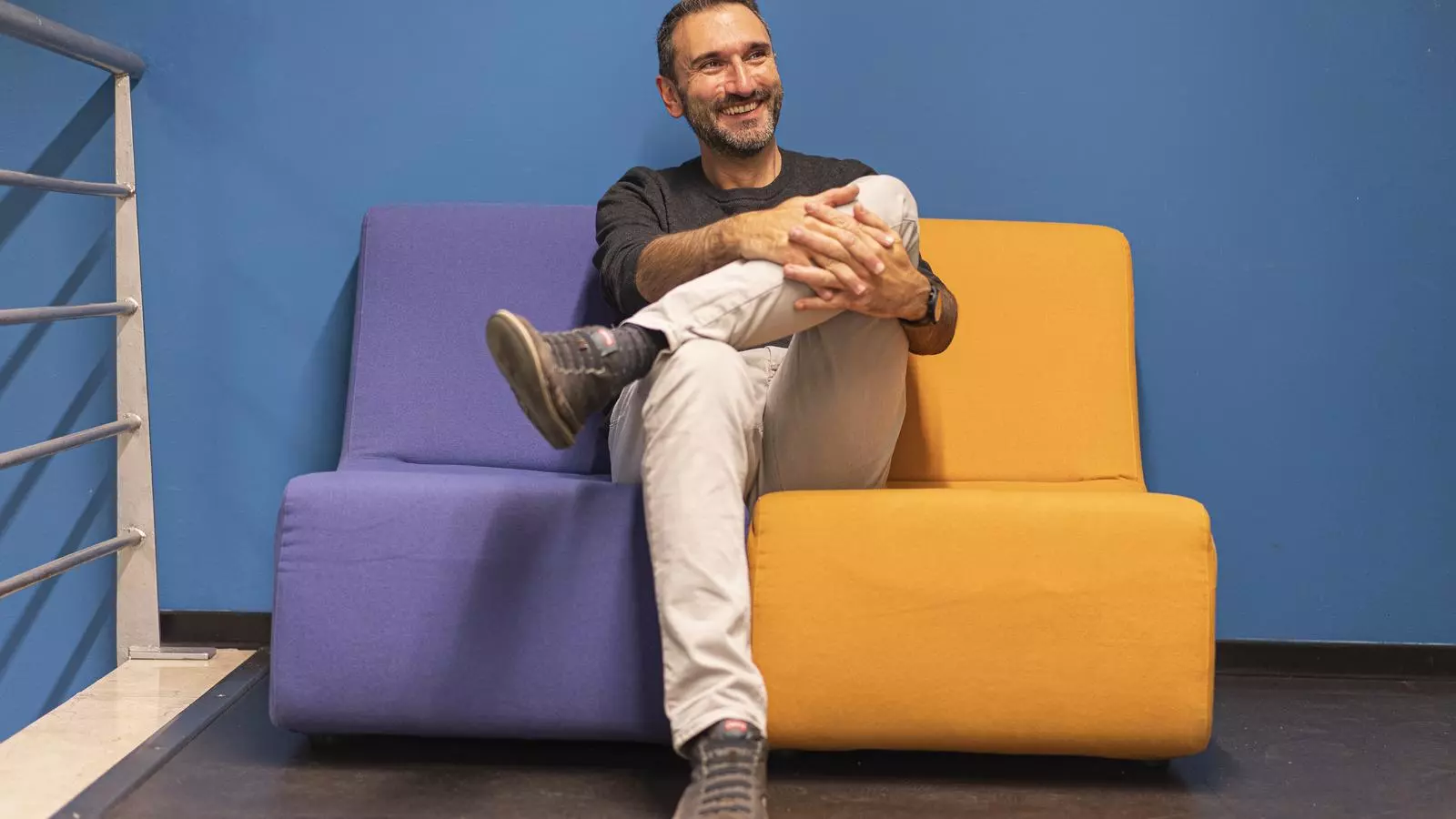 Roger Rubio, moments abans de l'entrevista