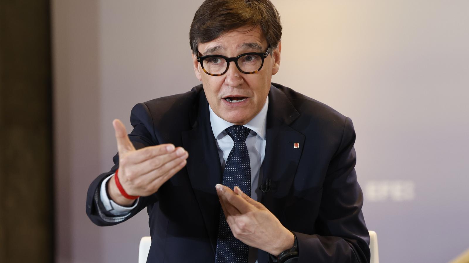 The President of the Generalitat, Salvador Illa, at the EFE and RTVE informational breakfast.