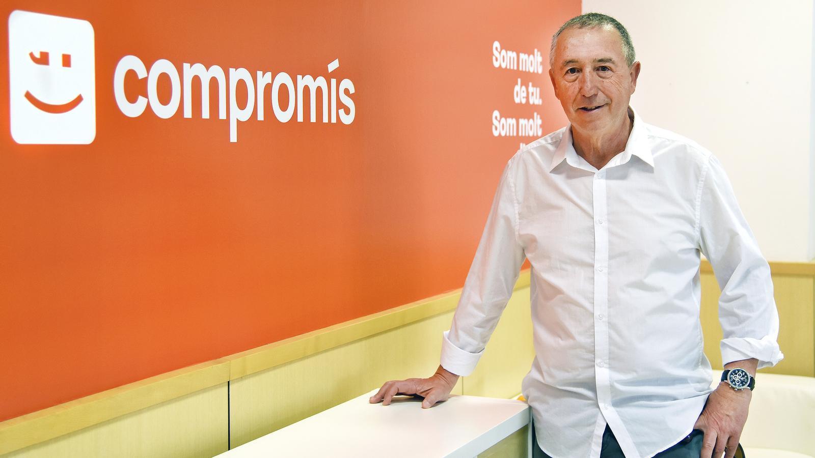 Joan Baldoví at the Compromís headquarters.