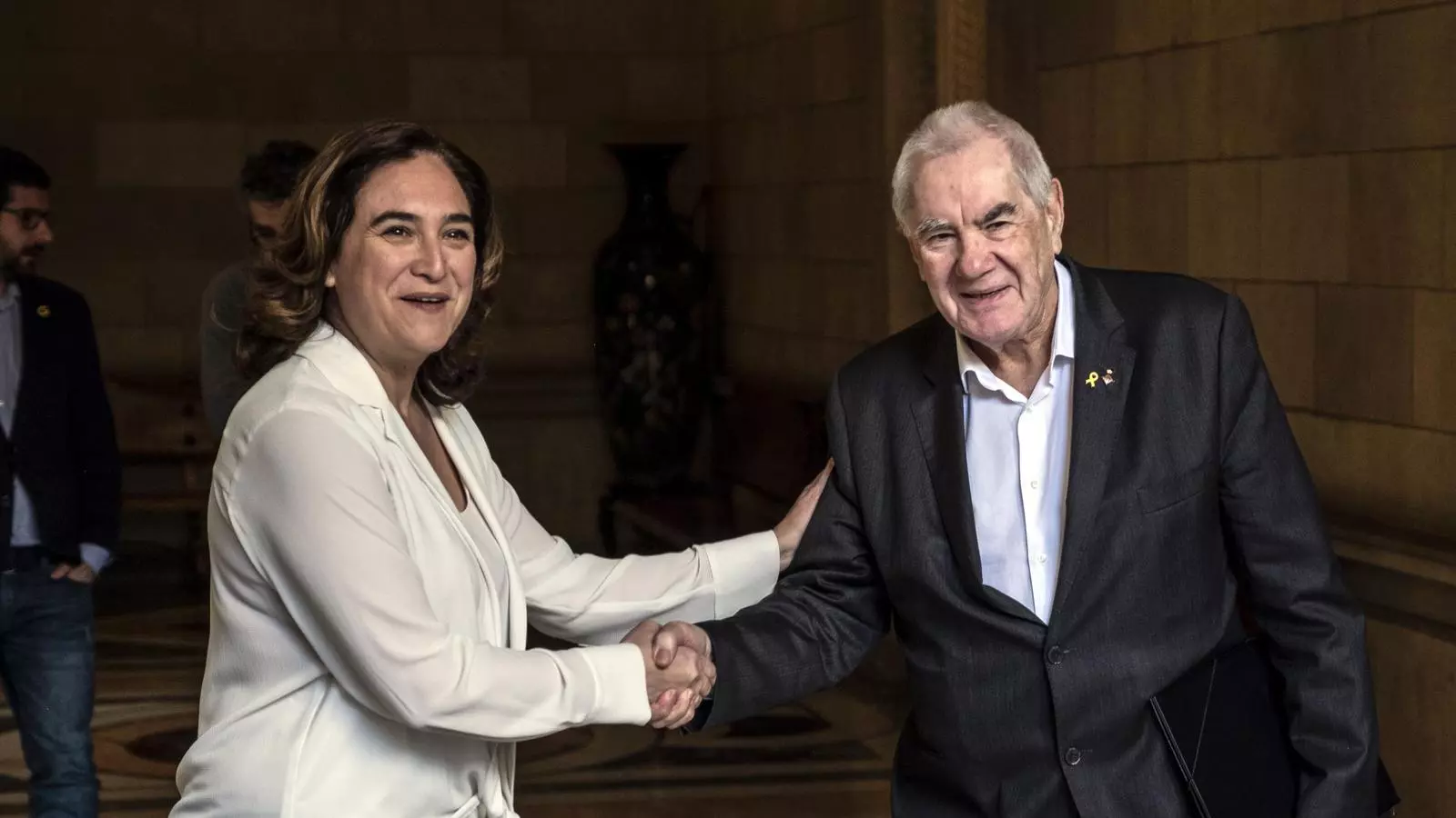 Colau i Maragall aquest matí a l'Ajuntament de Barcelona