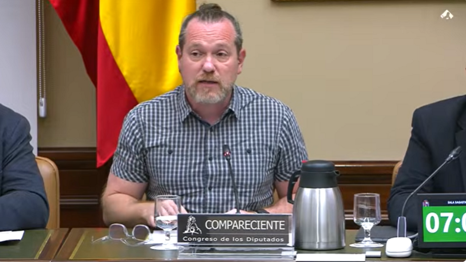 David Abril during his speech at the Congress of Deputies.