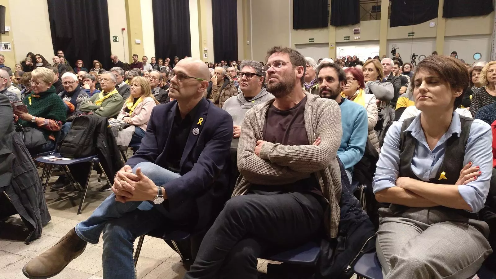 Albano Dante Fachin ha compartit protagonisme amb Raül Romeva en el míting d'ERC d'aquest dimarts al Casinet d'Hostafrancs