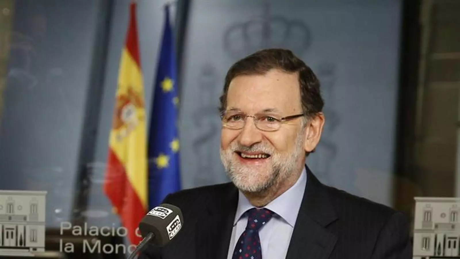 El president del govern espanyol, Mariano Rajoy, durant l'entrevista d'aquest dilluns. EFE