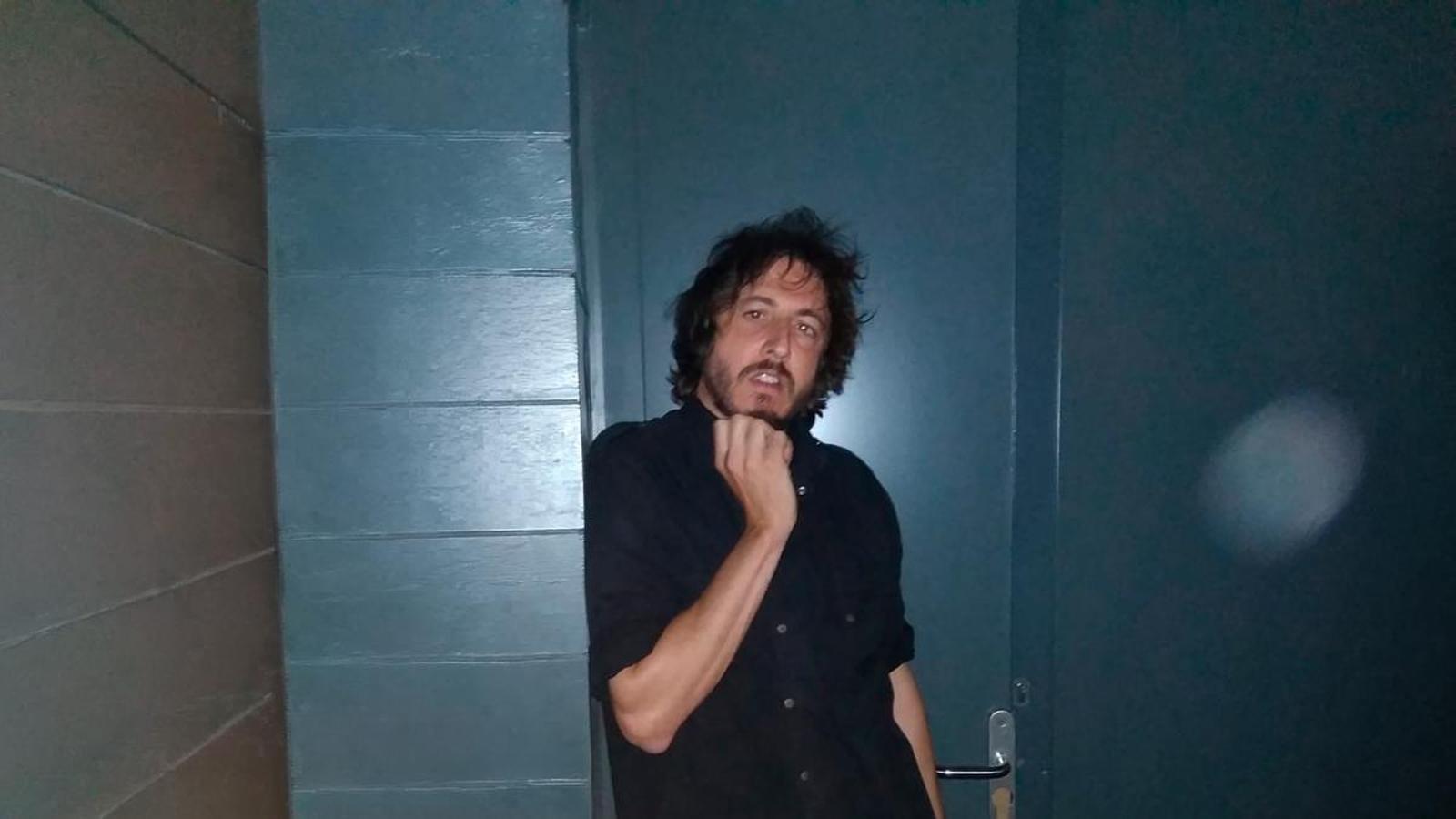 Marc Verdaguer in the dressing rooms of the Matadero hall in Madrid.