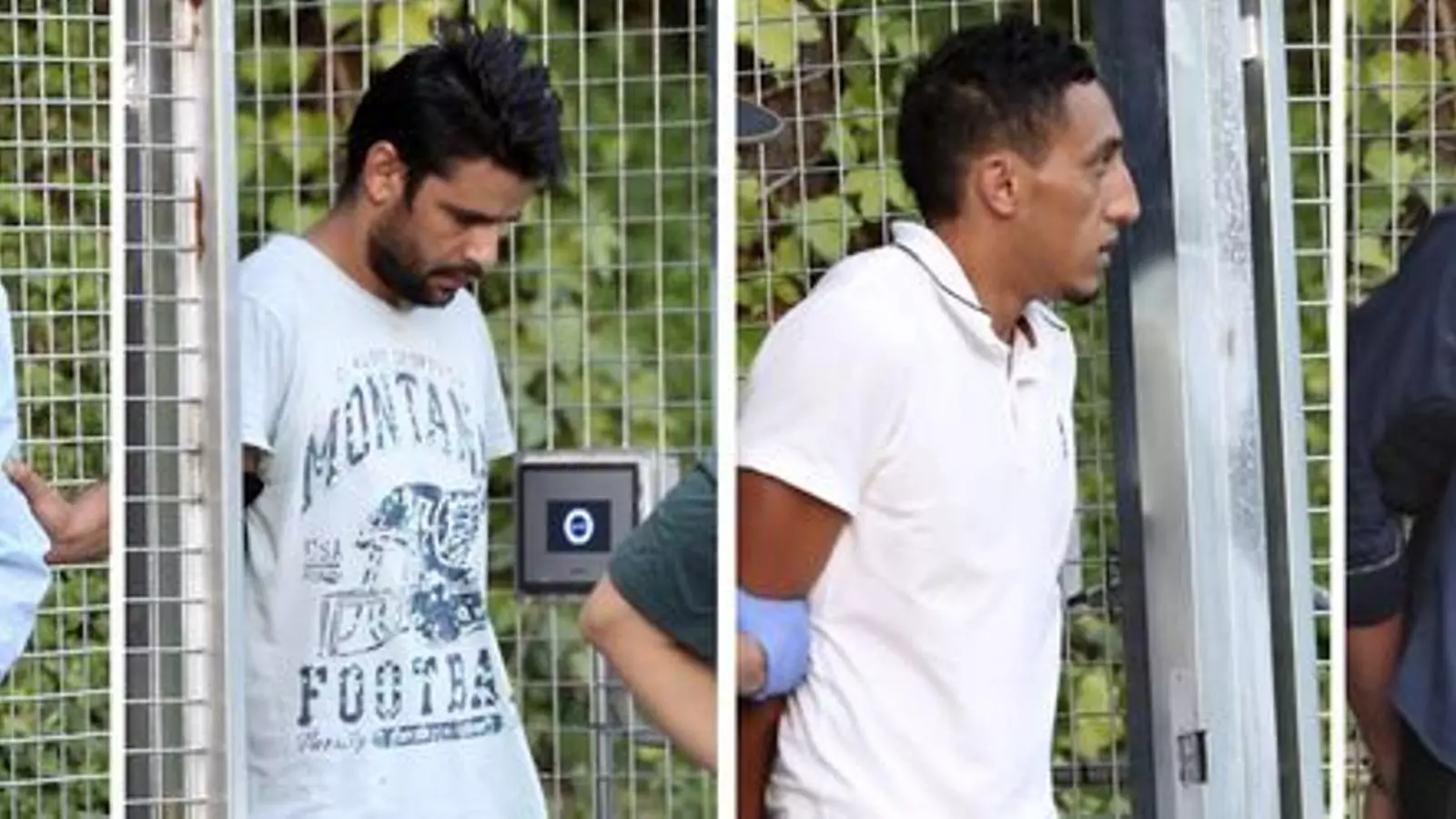 Els quatre detinguts quan van arribar a l'Audiència Nacional per declarar. Són Mohamed Houli Chemlal, Mohamed Aalla, Driss Oukabir i Salh el Karib (d'esquerra a dreta)