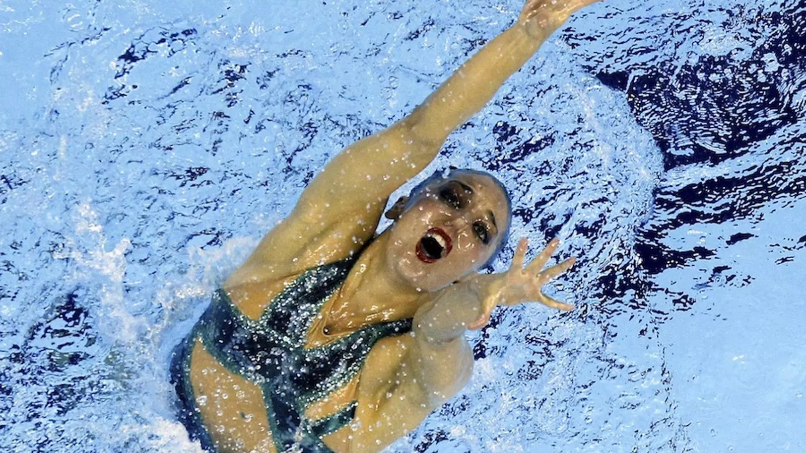 Andrea Fuentes, durant la final de 'solo' dels Mundials de Xangai, on ha aconseguit el bronze