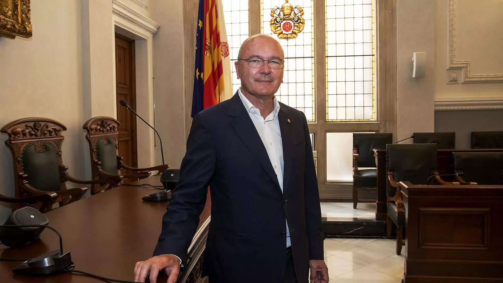 L’alcalde de Reus, Carles Pellicer, al saló de plens de l’Ajuntament.