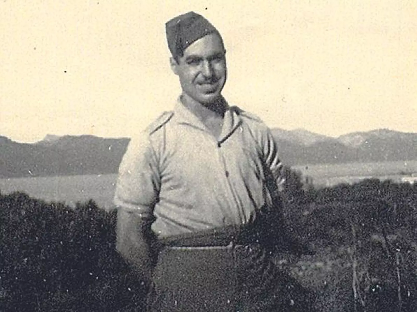 Miquel Bonnin al camp del Cap Gros, Alcúdia, l'any 38.
