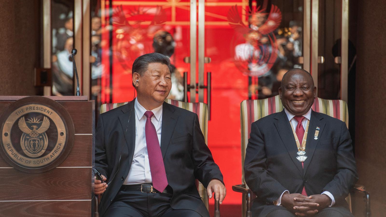 Xi Jinping y Cyril Ramaphosa en la cumbre de los Brics