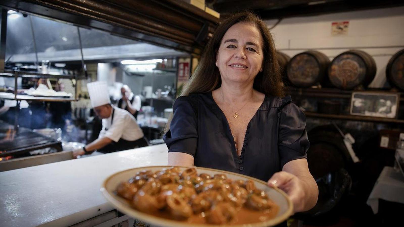 Aurora Bofarull, from the Los Caracoles restaurant, the second oldest restaurant in Barcelona, reaching 190 years Barcelona