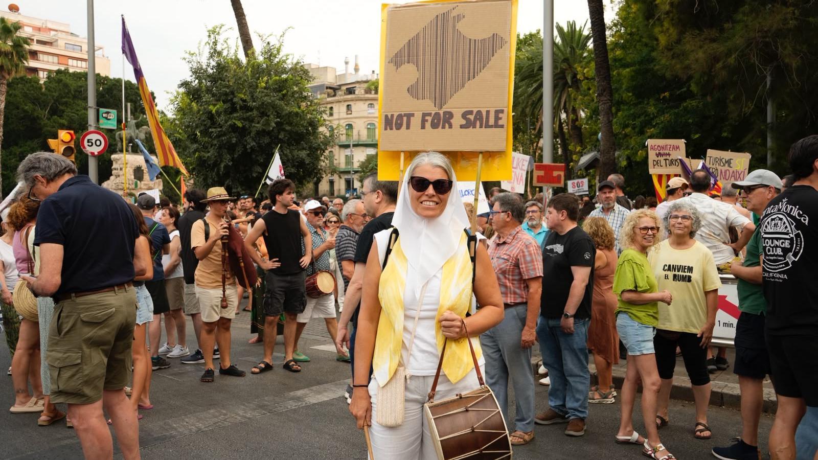 Manifestante en la concentración.
