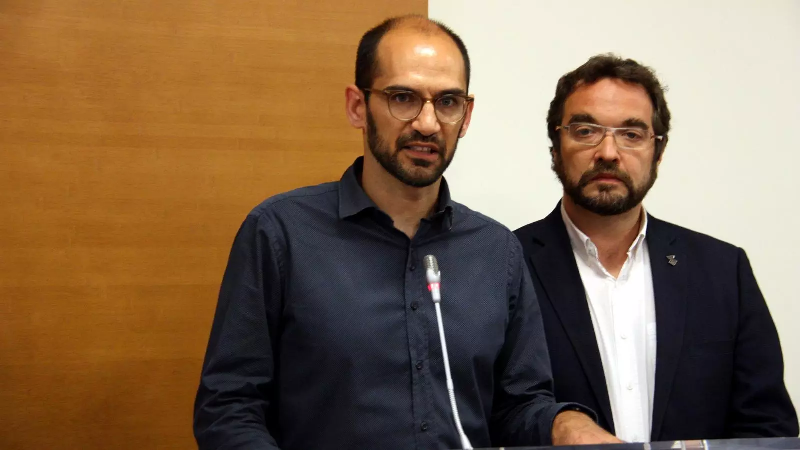 El segon tinent d'alcalde de Sabadell, Maties Serracant, i l'alcalde, Juli Fernández