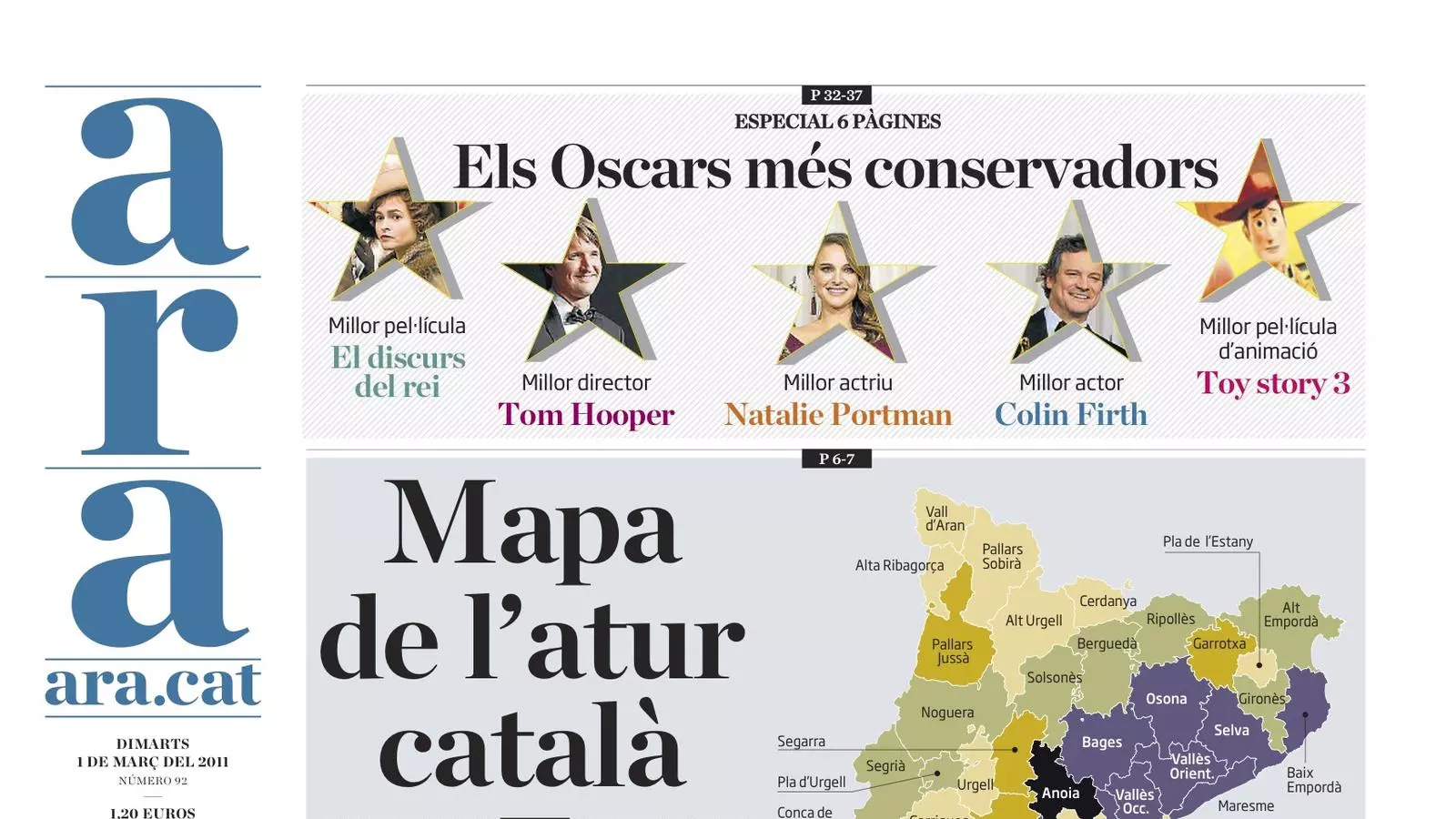 Portada Ara 1 de març