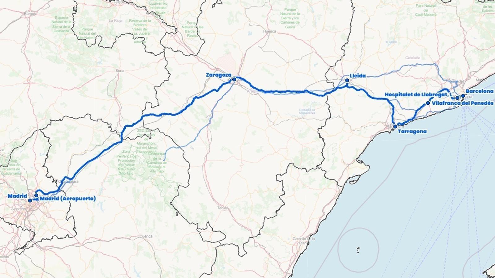 The new corridor line between Madrid and Barcelona.