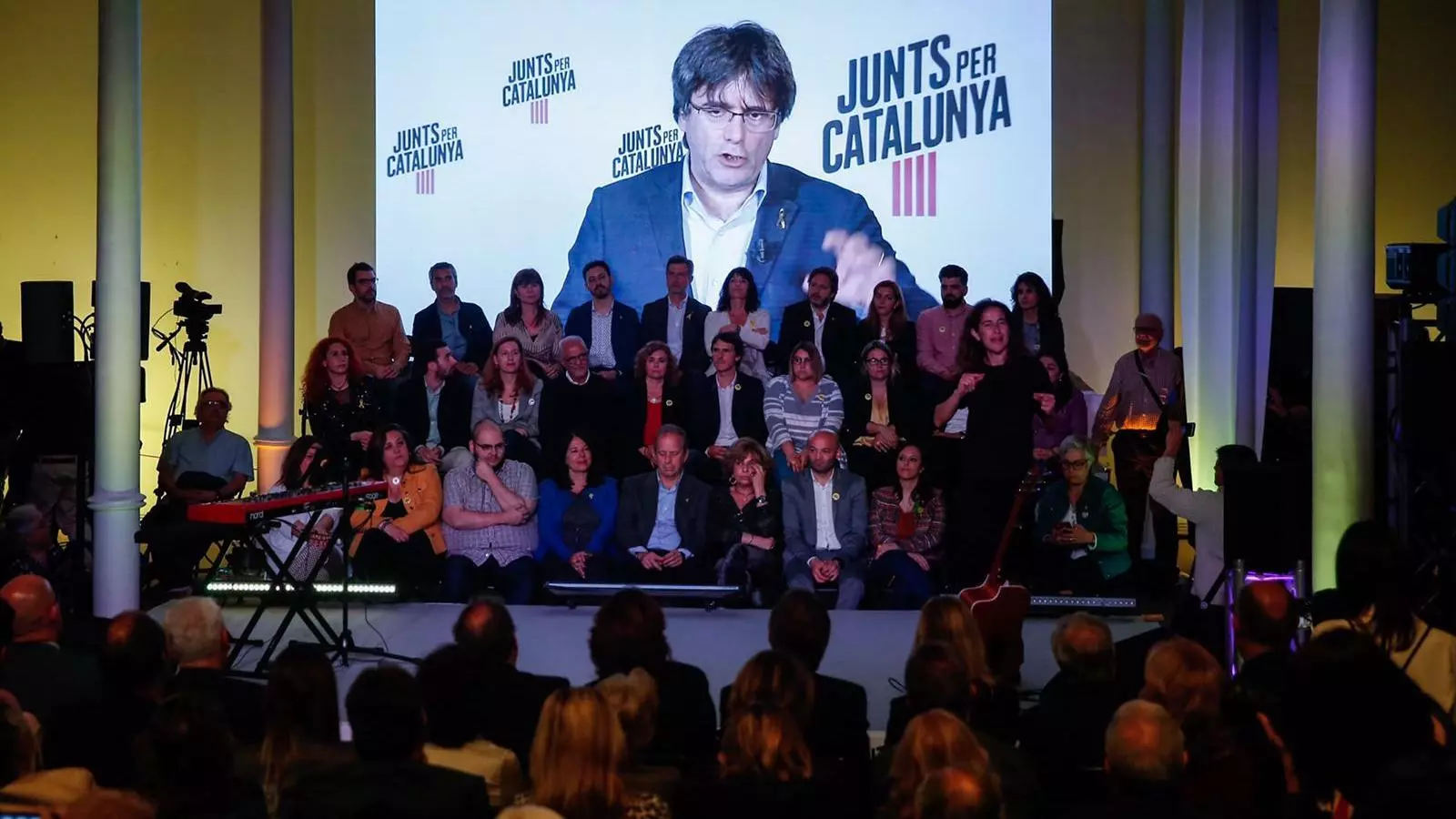 La intervenció del president a l'exili, en el primer míting de JxCat