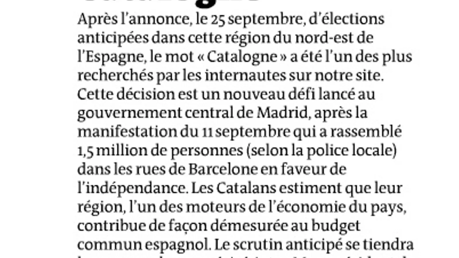 'Catalogne', paraula de la setmana a 'Le Monde', el 30 de setembre
