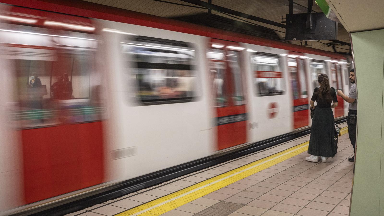 Archive image of a Barcelona metro train