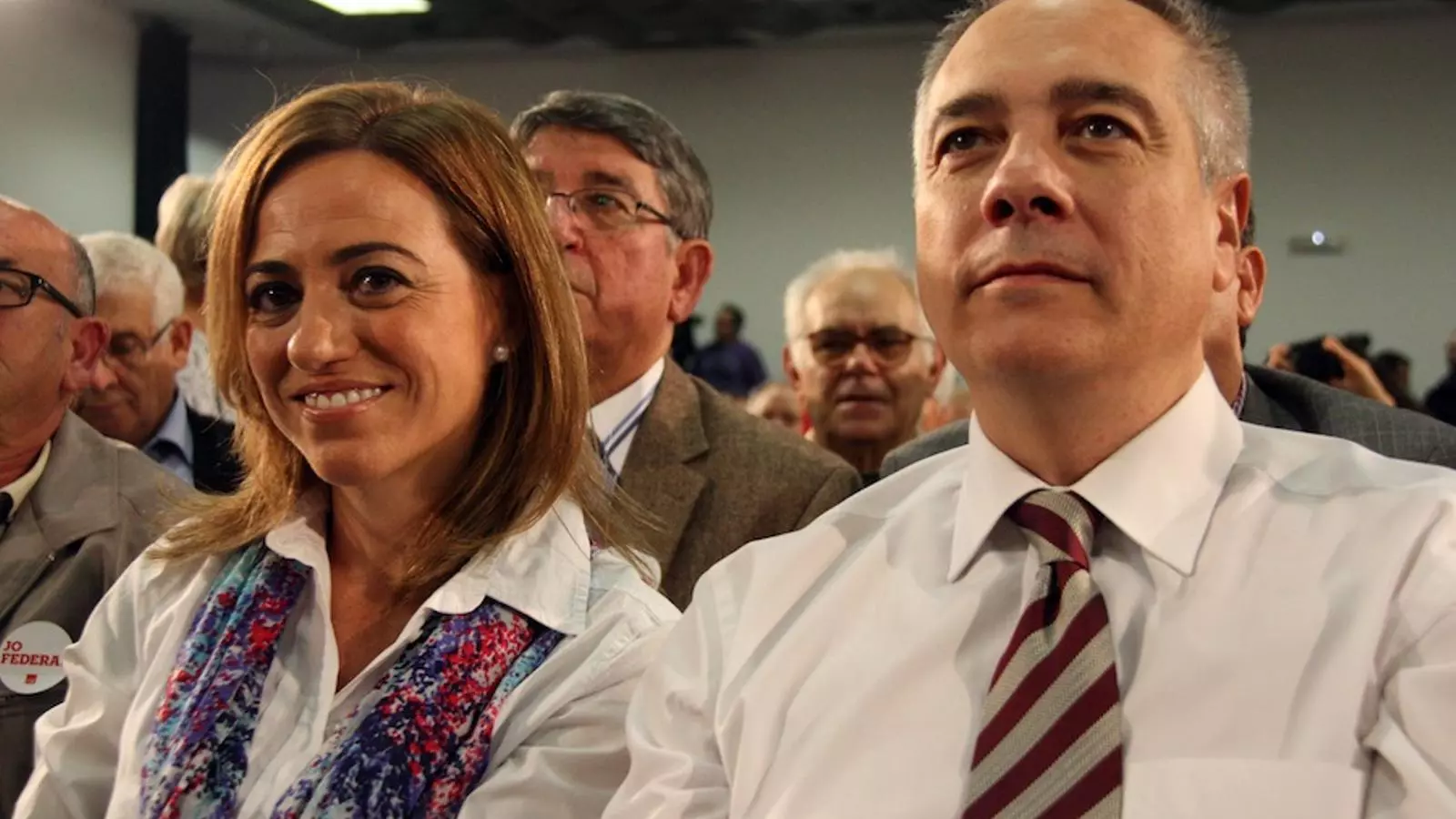 Pere Navarro i Carme Chacón, a l'acte del PSC a L'Hospitalet de Llobregat / ACN