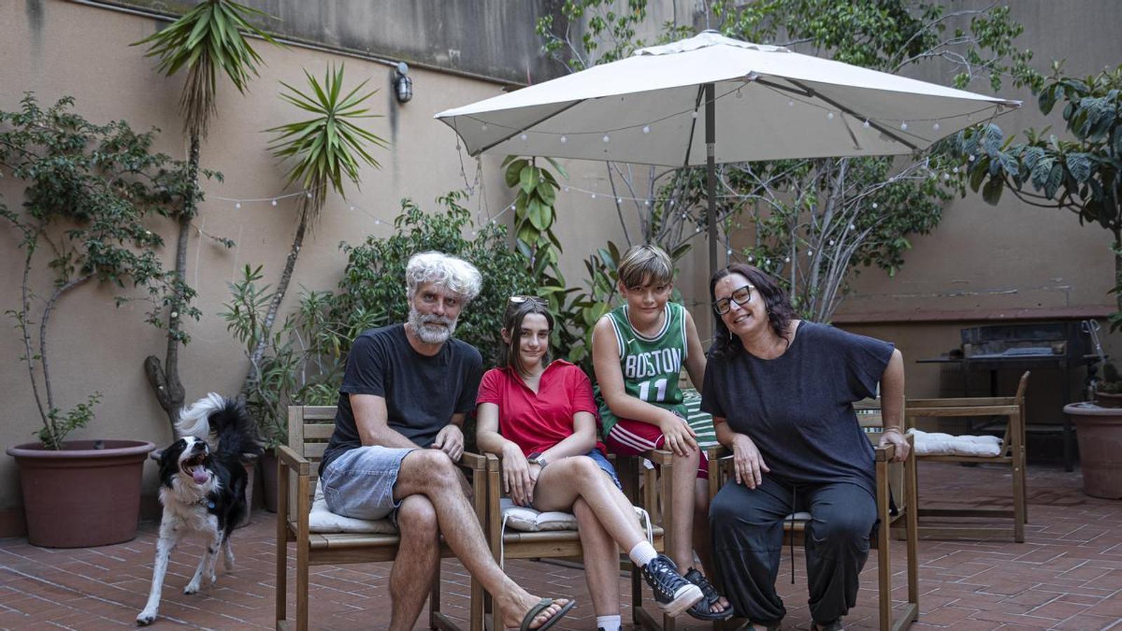 The family of playwright Cristina Clemente, on the terrace of her house