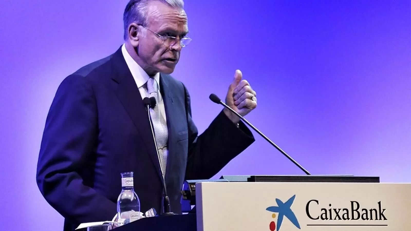 Isidre Fainé aquest dijous a la junta d'accionistes de CaixaBank. /PERE VIRGILI