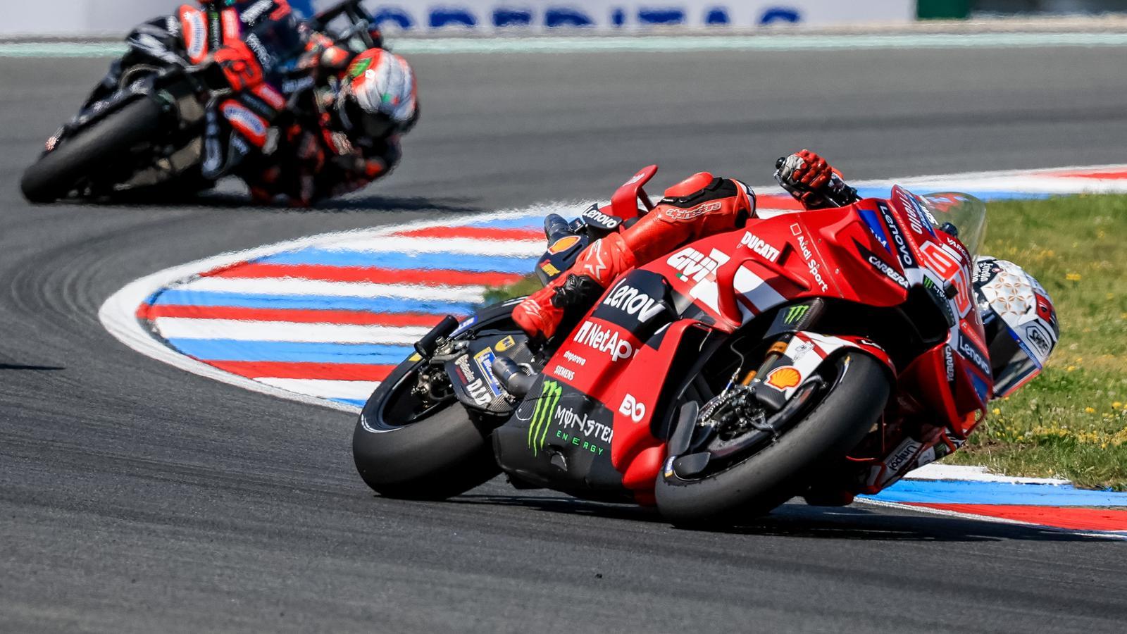 Marc Márquez, leading the MotoGP race of the Czech GP