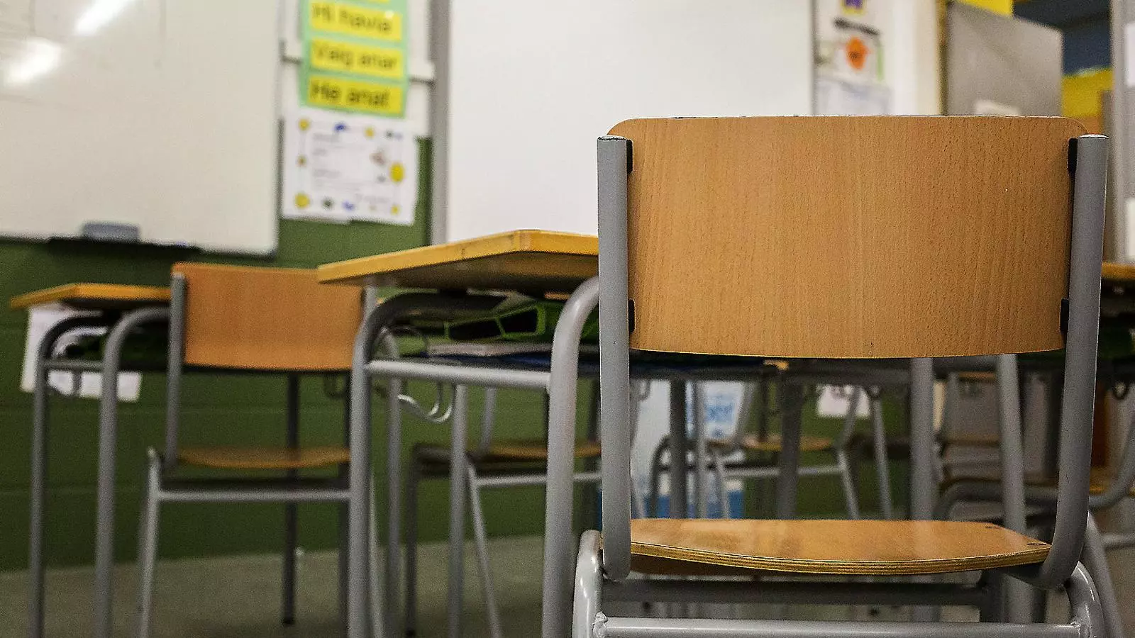 Aula d’una escola de Badalona, en una imatge d’arxiu.