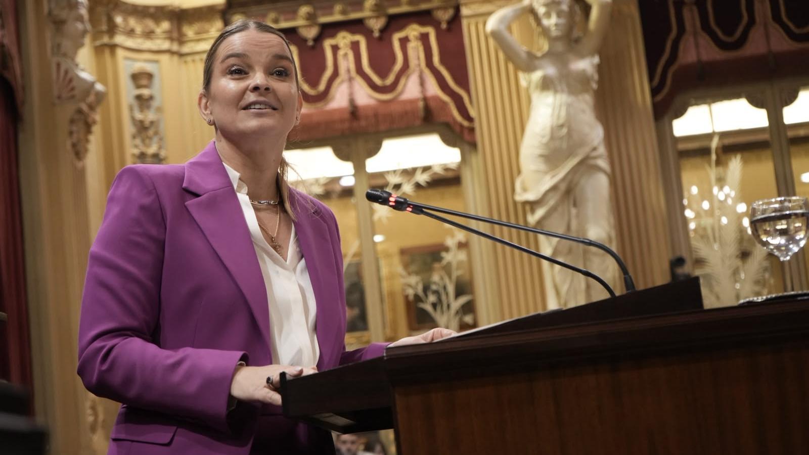 Marga Prohens this morning at the Parliament