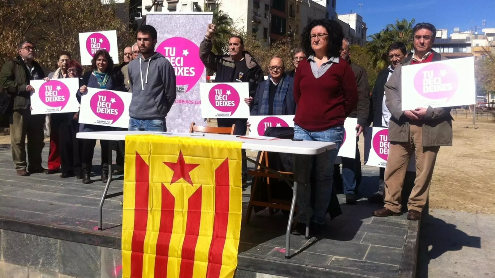 La presentació d'Esquerres per la Independència, que aglutina ERC, CUP, Procés Constituent, sectors d'ICV i EUiA i entitats / R.T