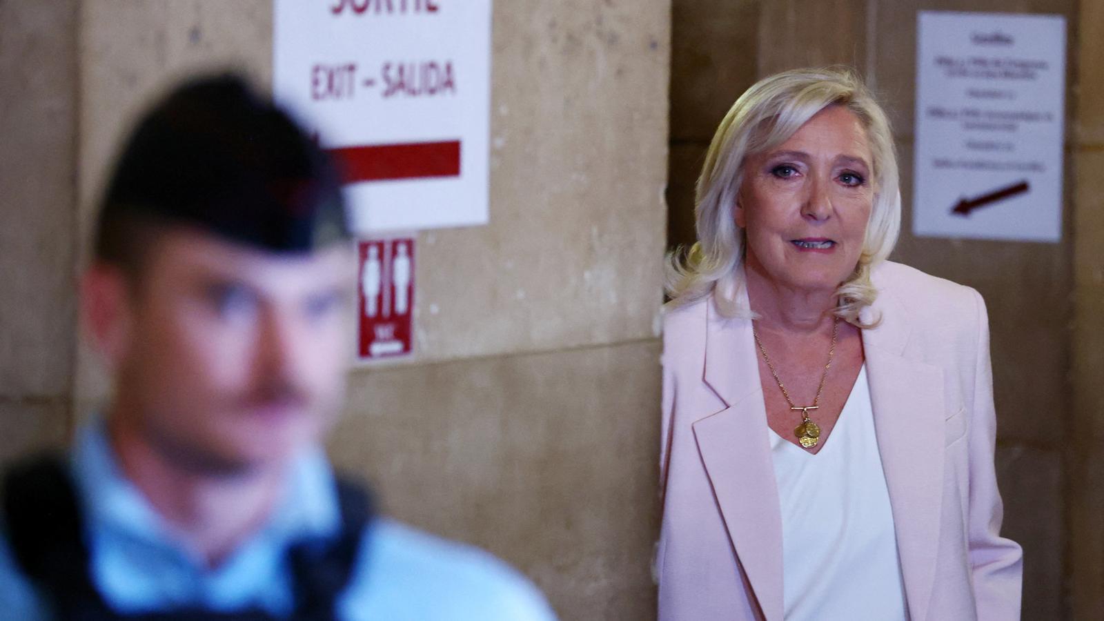 The French far-right leader Marine Le Pen, in the Paris courthouse.