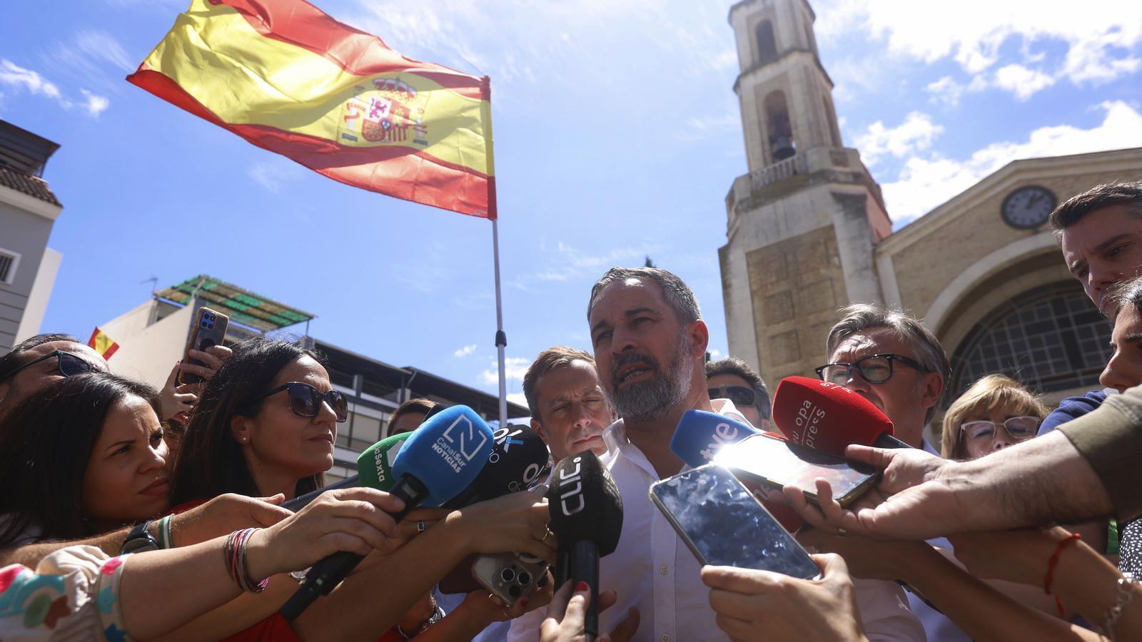 Santi Abascal, en un acto de campaña de Vox en Puente Genil (Córdoba)