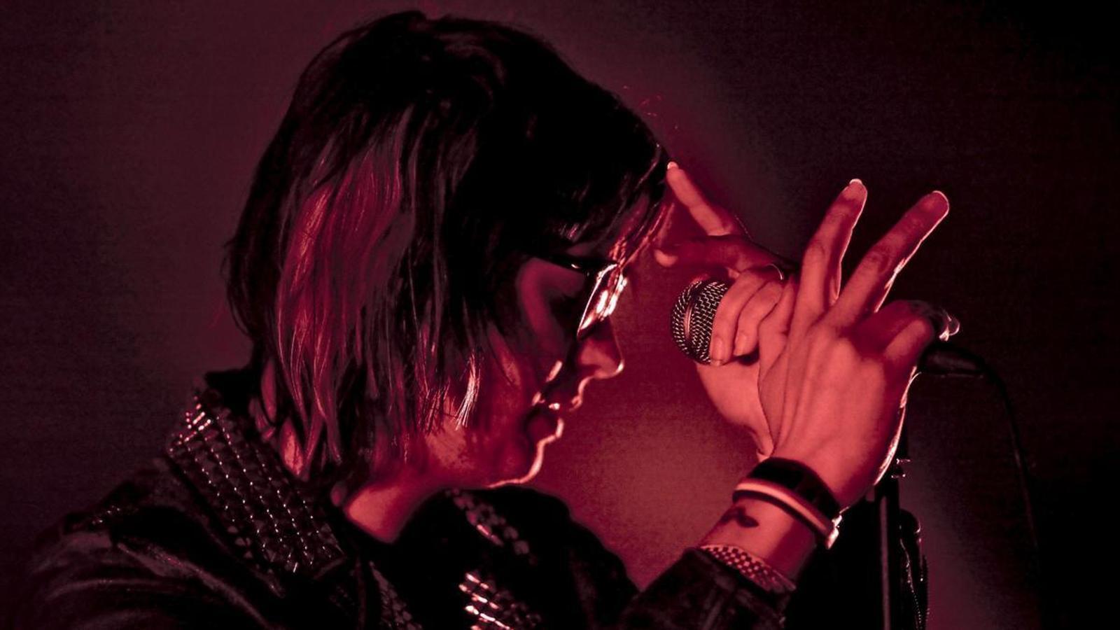 The singer of the North American rock band The Strokes, Julian Casablancas, at the Music Openair Festival in St. Gallen (Switzerland)