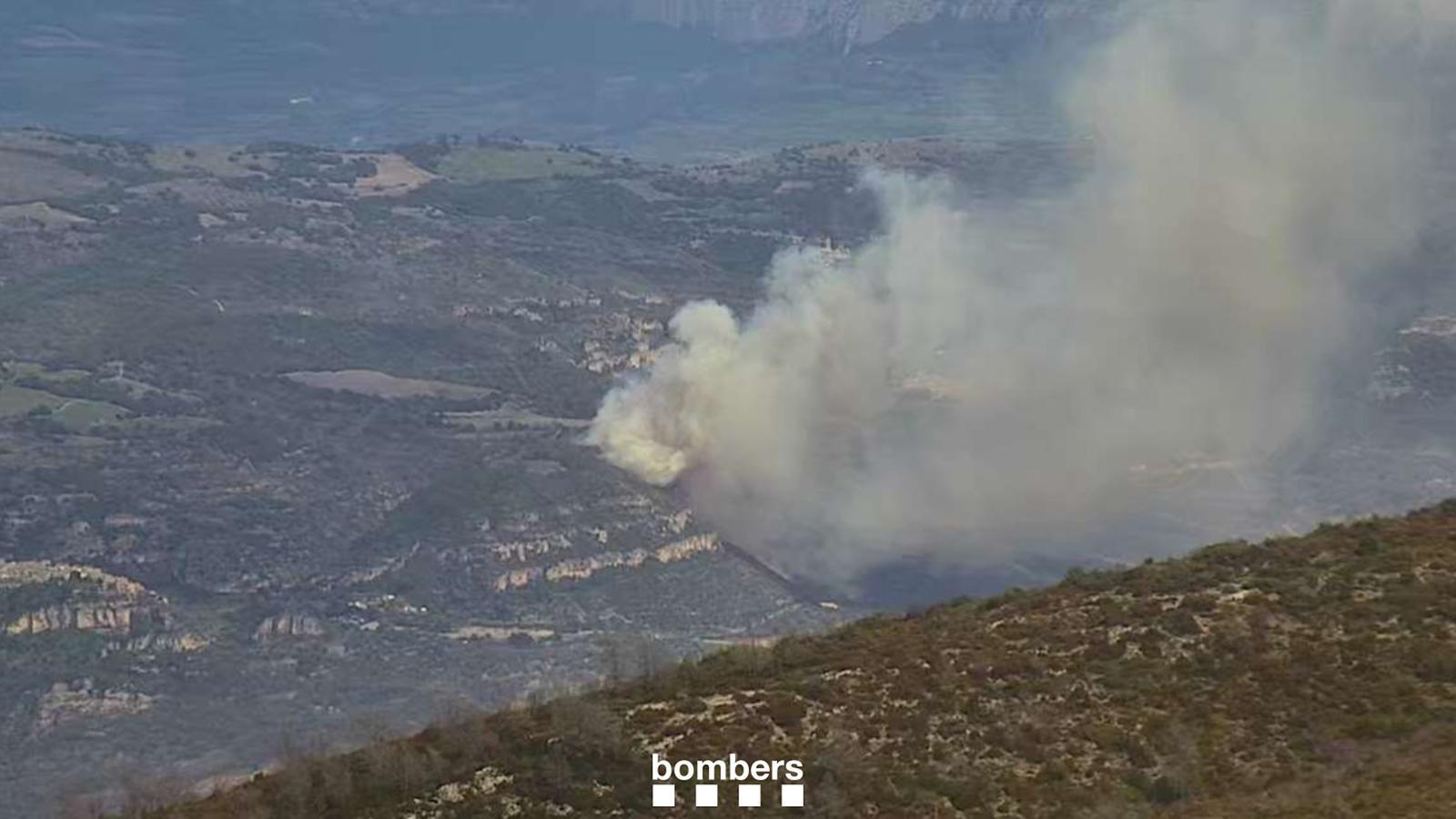 Imagen aérea del incendio.