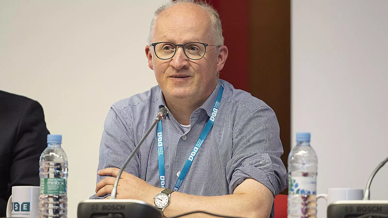Philip Lane, economista en cap del BCE, ahir a la Universitat Pompeu Fabra.