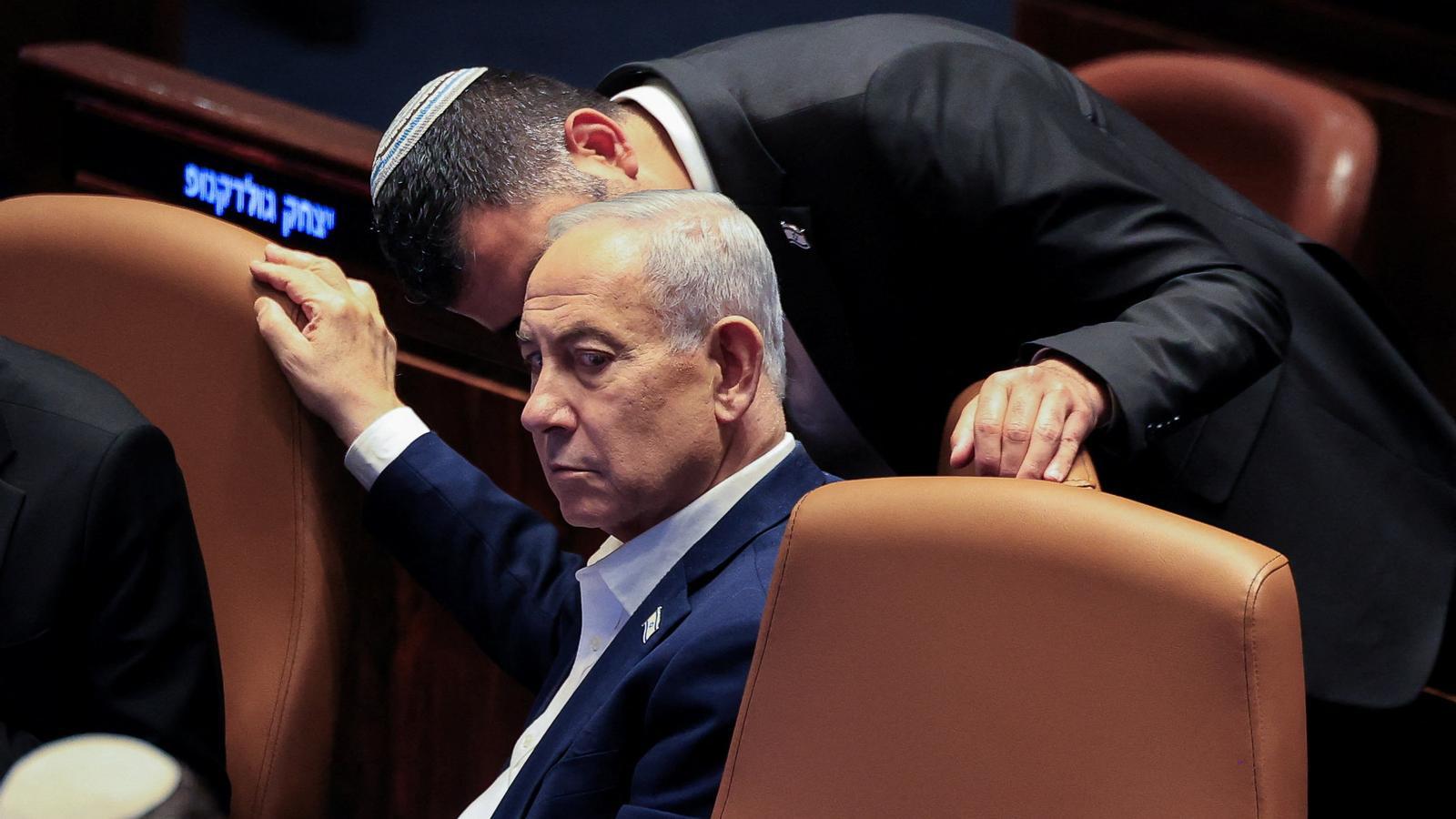 Netanyahu en una sesión en la Knesset.