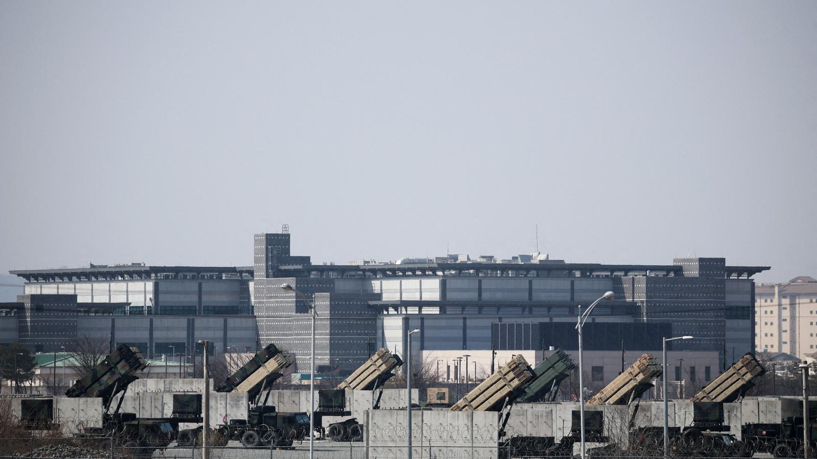 United States Patriot air defense systems at a US Army base in Pyeongtaek, South Korea, on March 10, 2026.