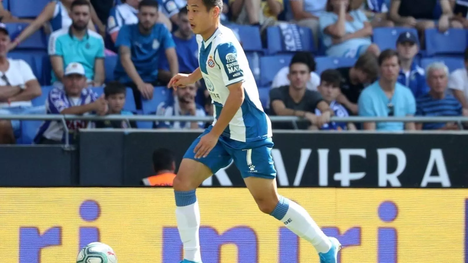 Wu Lei, durant un partit amb l'Espanyol